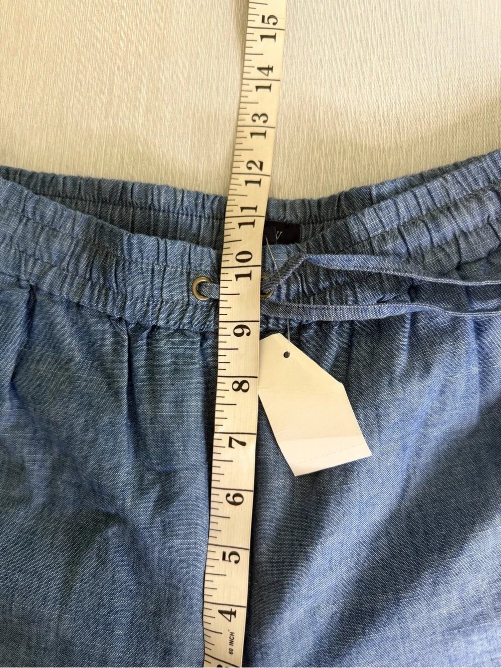 J. Crew Petite chambray slim wide-leg drawstring pant Med Echo Blue Wash 2 NWT
